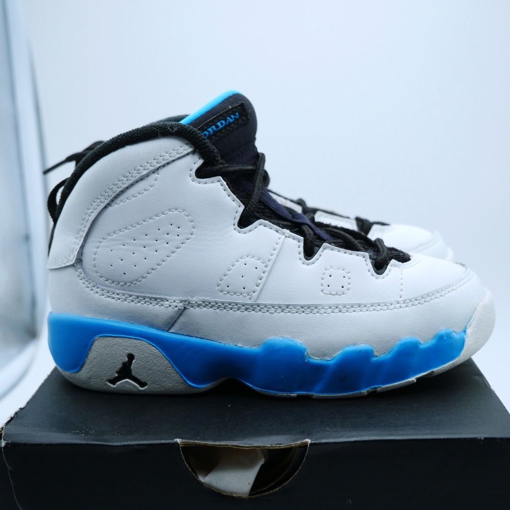 Jordan 9 Retro TD University Blue White Black 401812-101 Toddler Size 9C